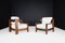 Lounge Chairs in Walnut and Fabric, 1960s, Set of 2, Image 5