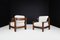 Lounge Chairs in Walnut and Fabric, 1960s, Set of 2, Image 4
