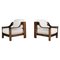 Lounge Chairs in Walnut and Fabric, 1960s, Set of 2, Image 1