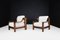 Lounge Chairs in Walnut and Fabric, 1960s, Set of 2, Image 3