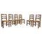 French Chalet Chairs in Oak and Rush by Georges Robert, 1950s, Set of 6 1