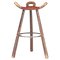 Brutalist Stained Beech Bar Stool, 1970s 1