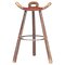 Brutalist Stained Beech Bar Stool, 1970s, Image 1
