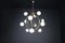 Mid-Century Chandelier in Brass and 12 Opaline Globes from Stilnovo, Italy 1950s 4