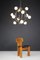 Mid-Century Chandelier in Brass and 12 Opaline Globes from Stilnovo, Italy 1950s 16