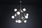 Mid-Century Chandelier in Brass and 12 Opaline Globes from Stilnovo, Italy 1950s 11