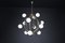 Mid-Century Chandelier in Brass and 12 Opaline Globes from Stilnovo, Italy 1950s, Image 11