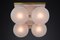 Mid-Century Brass Ceiling Light with Pearl White Glass Globe, 1970s, Image 11