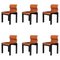 Dining Room Chairs in Cognac Leather by Afra & Tobia Scarpa, Italy, 1966, Set of 6 1