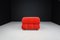 Camaleonda Modular Sofas in Red Velvet attributed to Mario Bellini for B&B Italia / C&B Italia, 1973, Set of 4, Image 9