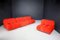 Camaleonda Modular Sofas in Red Velvet attributed to Mario Bellini for B&B Italia / C&B Italia, 1973, Set of 4 16