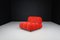 Sofás modulares Camaleonda de terciopelo rojo original atribuido a Mario Bellini para B & b Italia / C & b Italia, 1973. Juego de 4, Imagen 8