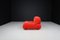 Camaleonda Modular Sofas in Red Velvet attributed to Mario Bellini for B&B Italia / C&B Italia, 1973, Set of 4 13