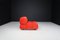 Camaleonda Modular Sofas in Red Velvet attributed to Mario Bellini for B&B Italia / C&B Italia, 1973, Set of 4 11