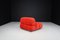 Camaleonda Modular Sofas in Red Velvet attributed to Mario Bellini for B&B Italia / C&B Italia, 1973, Set of 4, Image 12