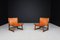 Lounge Chairs in Walnut and Cognac Leather from Paco Muñoz Riaza, Spain, 1960s, Set of 2 3