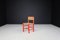 Red Painted Beech and Rush Dining Room Chairs by Charlotte Perriand, 1960s, Set of 6 6