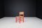 Red Painted Beech and Rush Dining Room Chairs by Charlotte Perriand, 1960s, Set of 6 8