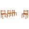 Chaises de Salle à Manger en Orme et Cuir Cognac, Italie, 1950s, Set de 4 1