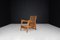 Brutalist Sculptural Adjustable Lounge Chairs in Oak, France, 1950s, Set of 2, Image 7
