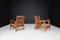 Brutalist Sculptural Adjustable Lounge Chairs in Oak, France, 1950s, Set of 2 3