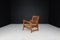 Brutalist Sculptural Adjustable Lounge Chairs in Oak, France, 1950s, Set of 2 9