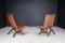 Cognac-Colored Saddle Leather Folding Chairs Ecuador from Angel I. Pazmino, 1970s, Set of 2 7