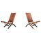 Cognac-Colored Saddle Leather Folding Chairs Ecuador from Angel I. Pazmino, 1970s, Set of 2, Image 1