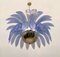 Mid-Century Modern Palm Leaf Chandelier in Murano Glass and Brass, 1970s, Image 3
