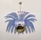 Mid-Century Modern Palm Leaf Chandelier in Murano Glass and Brass, 1970s, Image 4