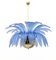 Mid-Century Modern Palm Leaf Chandelier in Murano Glass and Brass, 1970s 1