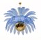 Mid-Century Modern Palm Leaf Chandelier in Murano Glass and Brass, 1970s, Image 2