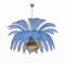 Mid-Century Modern Palm Leaf Chandelier in Murano Glass and Brass, 1970s 7