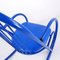 Blue Lacquered Tubular Metal Rocking Chair, 1970s 2
