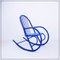 Blue Lacquered Tubular Metal Rocking Chair, 1970s, Image 1