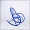 Blue Lacquered Tubular Metal Rocking Chair, 1970s, Image 4
