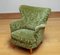 Laila Wingback Chair in Velvet attributed to Ilmari Lappalainen for Asko, 1950s, Image 4
