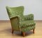 Laila Wingback Chair in Velvet attributed to Ilmari Lappalainen for Asko, 1950s, Image 1