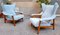 Set de Fauteuils en Tissu Bleu Clair par Franco Albini pour Cassina, 1990s, 1950s 1