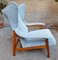 Poltrone in tessuto azzurro di Franco Albini per Cassina, anni '90, '50, set di 2, Immagine 5