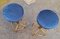 Stools in Brass, Wood & Upholstery, 1950s, Set of 2 5