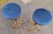 Stools in Brass, Wood & Upholstery, 1950s, Set of 2, Image 5