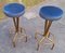 Stools in Brass, Wood & Upholstery, 1950s, Set of 2, Image 2