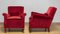 Lounge Chairs in Wine Red Velvet / Velour, Denmark, 1930s, Set of 2 5