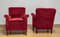 Lounge Chairs in Wine Red Velvet / Velour, Denmark, 1930s, Set of 2 6