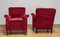 Lounge Chairs in Wine Red Velvet / Velour, Denmark, 1930s, Set of 2, Image 6