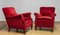 Lounge Chairs in Wine Red Velvet / Velour, Denmark, 1930s, Set of 2, Image 8