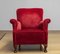 Lounge Chair in Wine Red Velvet / Velour, Denmark, 1930s 10