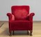 Lounge Chair in Wine Red Velvet / Velour, Denmark, 1930s, Image 10