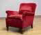 Lounge Chair in Wine Red Velvet / Velour, Denmark, 1930s, Image 1